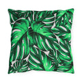 Monstera Leaf Outdoor Pillow — Tropical Green Patio Cushion