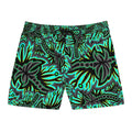 Tropical Green Floral Swim Shorts — Men's Mid-Length Beach Trunks