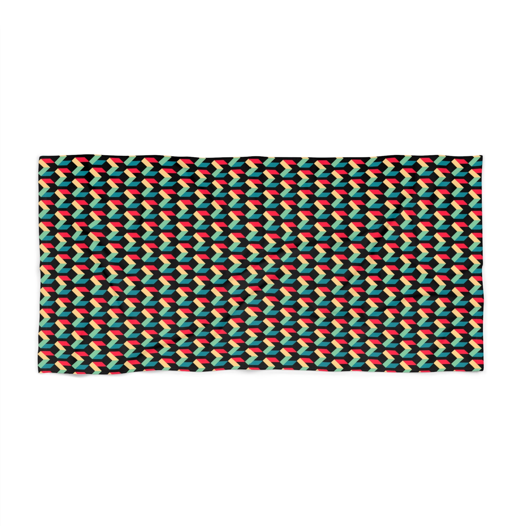Geometric Tropic Beach Towel — Colorful Chevron Pattern