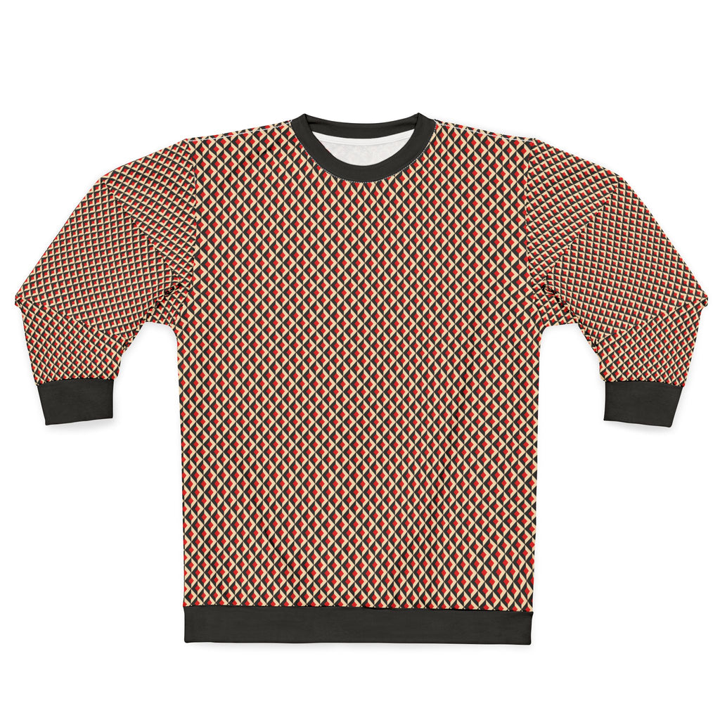 Geometric Retro Diamond All-Over Print Sweatshirt