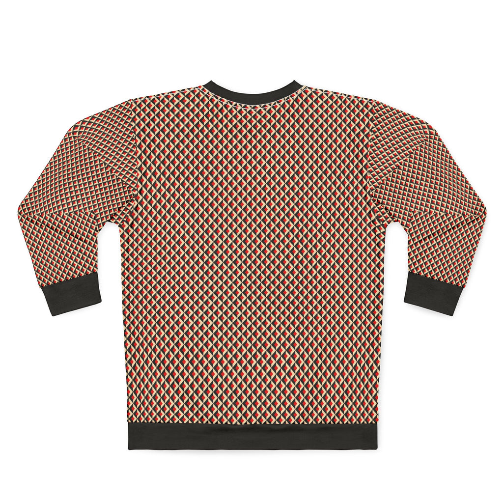 Geometric Retro Diamond All-Over Print Sweatshirt