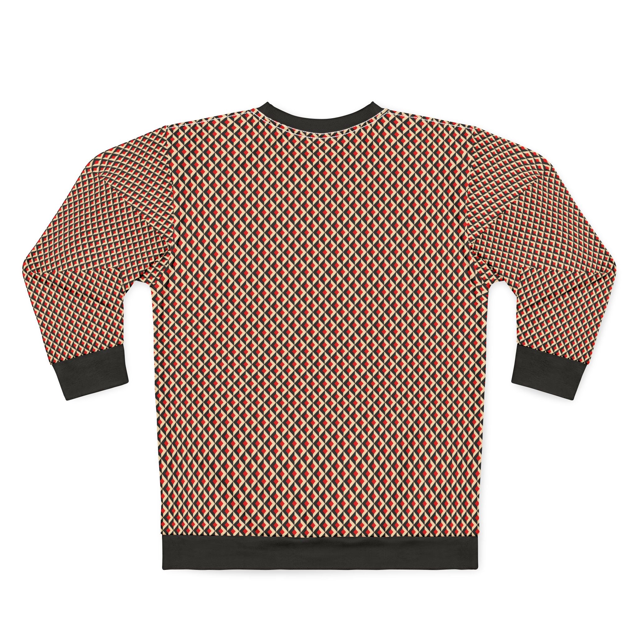 Geometric Retro Diamond All-Over Print Sweatshirt
