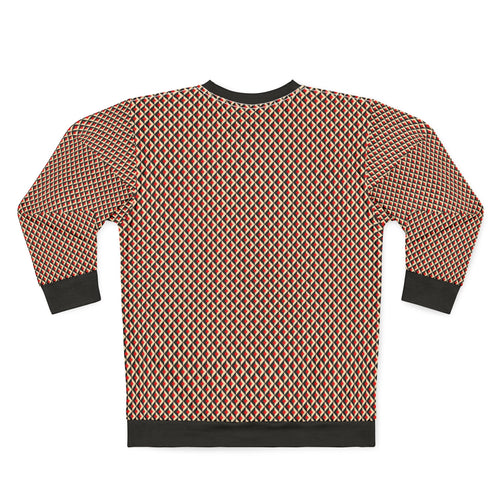 Geometric Retro Diamond All-Over Print Sweatshirt