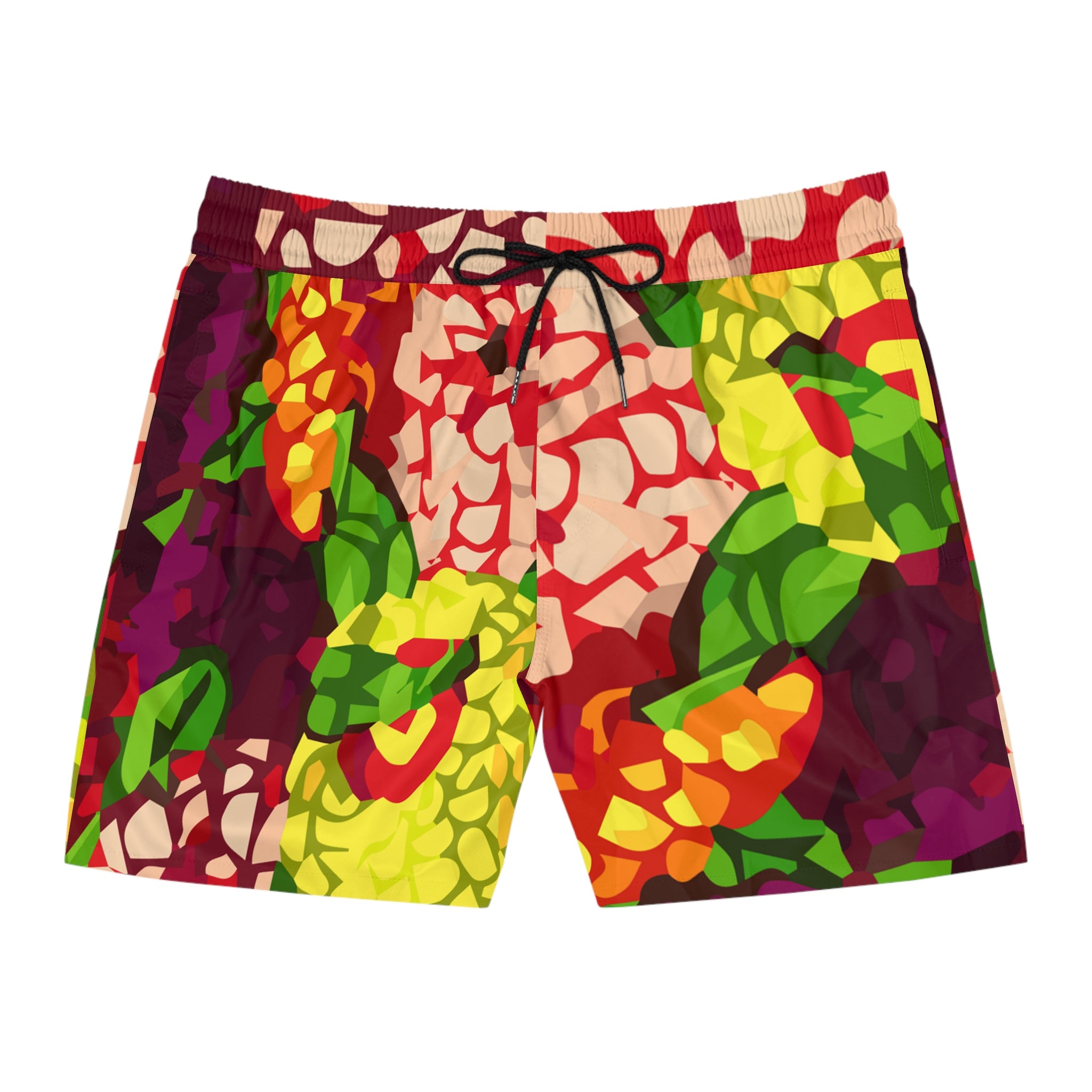 Tropical Pineapple Pattern Swim Shorts | Colorful AOP Beachwear