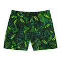 Tropical Jungle Leaves Swim Shorts | Men's Mid-Length Beach Trunks