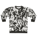 Camo Swirl Sweatshirt — Black & White All-Over Print