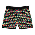 Men's Geometric Retro Swim Shorts — Colorful 3D Cube Pattern