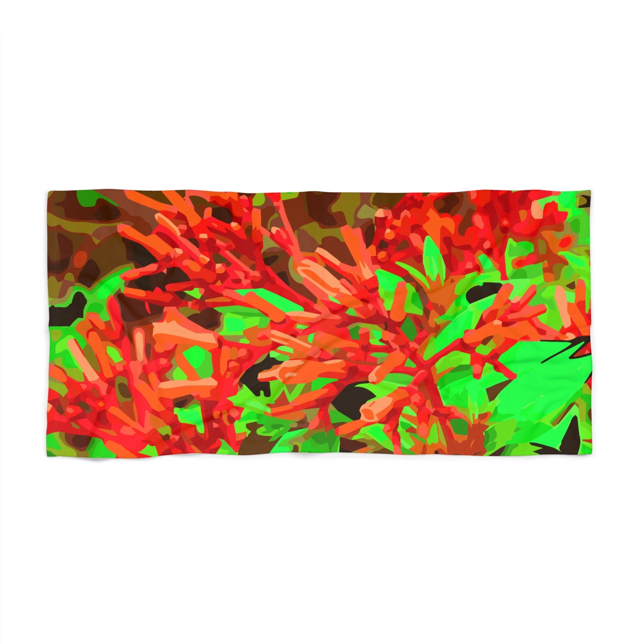 Tropical Red Ixora Beach Towel – Vibrant Floral Swim & Pool Towel